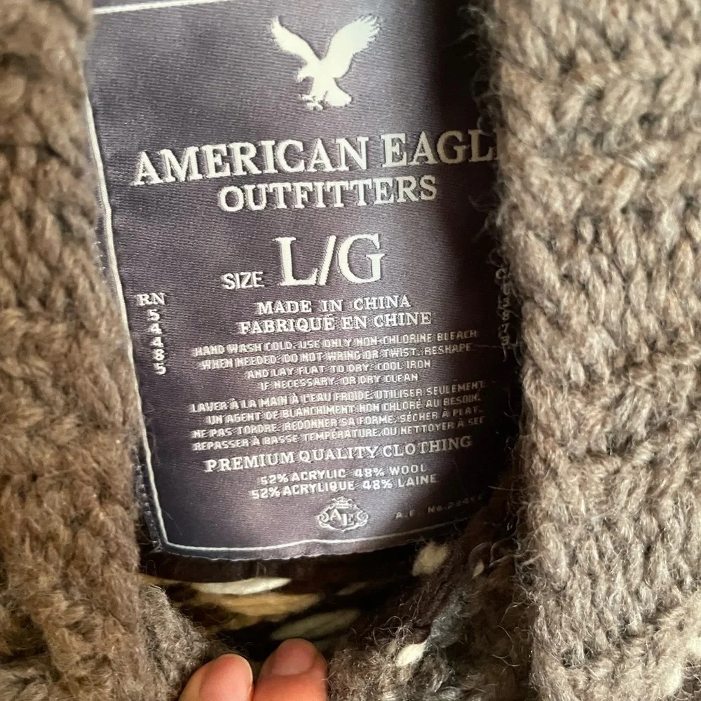 Y2K American Eagle Heavy Knit Wool Blend Pullover Sweater Size L EUC